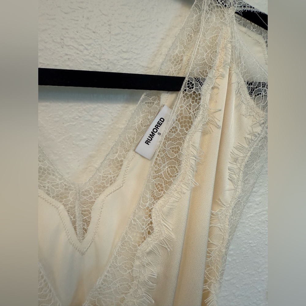 Rumored Cream Lace Midi Dress - Picture 2 of 6